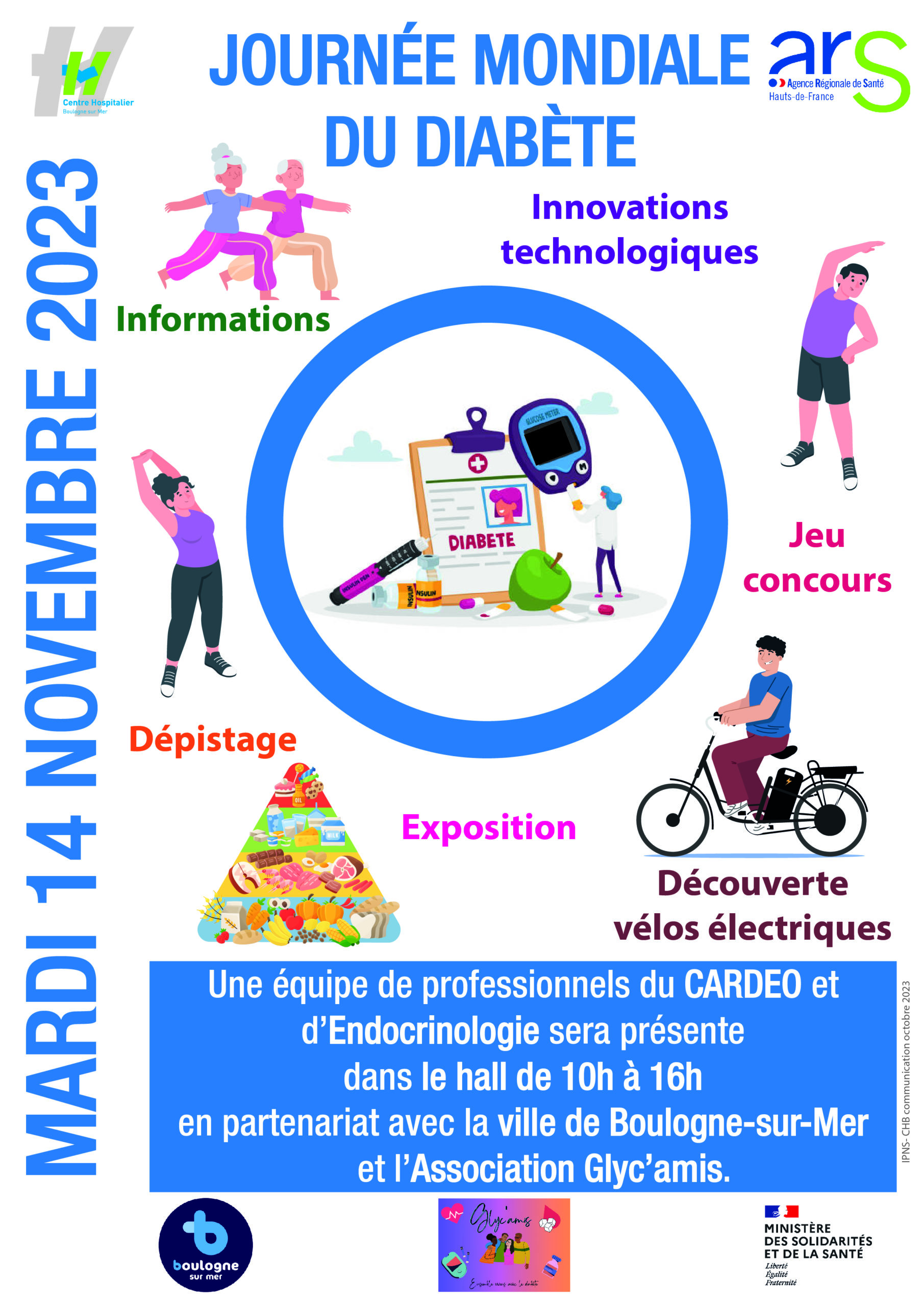 Mardi 14 novembre 2023 de 10h à 16h : journée mondiale du diabète | CHB